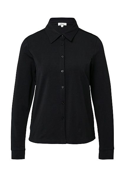 s.Oliver Hemdbluse – elastische Jerseybluse mit Knopfleiste günstig online kaufen