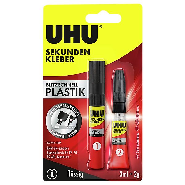 UHU Sekundekleber Plastik 2g + 3 ml günstig online kaufen