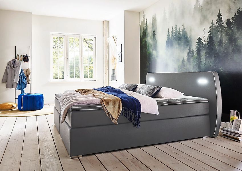 ATLANTIC home collection Boxspringbett "REX LED", inklusive LED-Beleuchtung günstig online kaufen