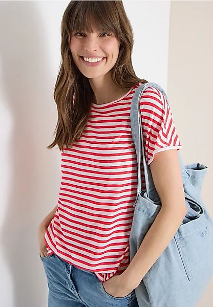 T-Shirt mit Boatneck und Streifen günstig online kaufen