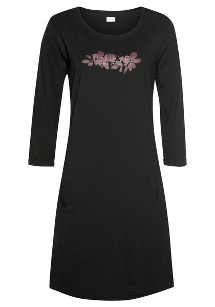 LASCANA Sleepshirt mit 3/4-Ärmeln und kleinem günstig online kaufen