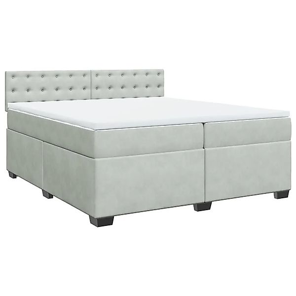 vidaXL Boxspringbett mit Matratze Hellgrau 200x200 cm Samt 3288714 günstig online kaufen