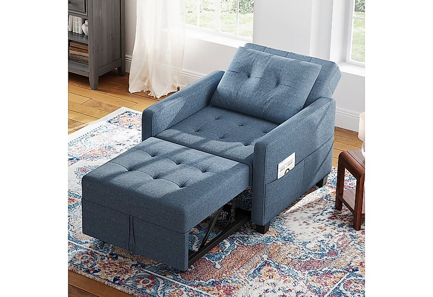 OUNUO Sofa Schlafsofa Klein 3 in 1, Klappsofa & Schlafhocker mit Bettfunkti günstig online kaufen