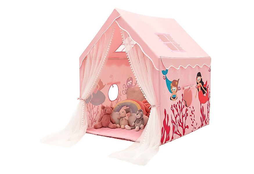 KOMFOTTEU Spielzelt Kinderspielzelt mit Dicker Matte & 2 Fenster & Gaze günstig online kaufen