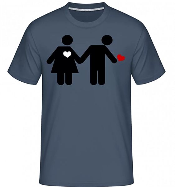 Frau Und Mann Mit Herz Logo · Shirtinator Männer T-Shirt günstig online kaufen