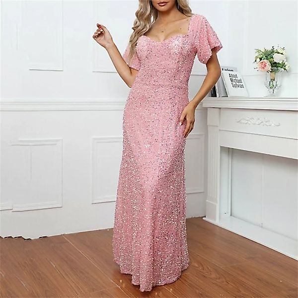 RUZU UG Dirndl Sommermode Sexy Kleid mit Pailletten und kurzen Ärmeln (1-tl günstig online kaufen
