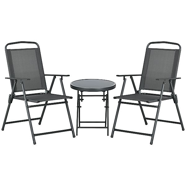 Outsunny Balkonset 3-teilig, aus Metall, mit günstig online kaufen