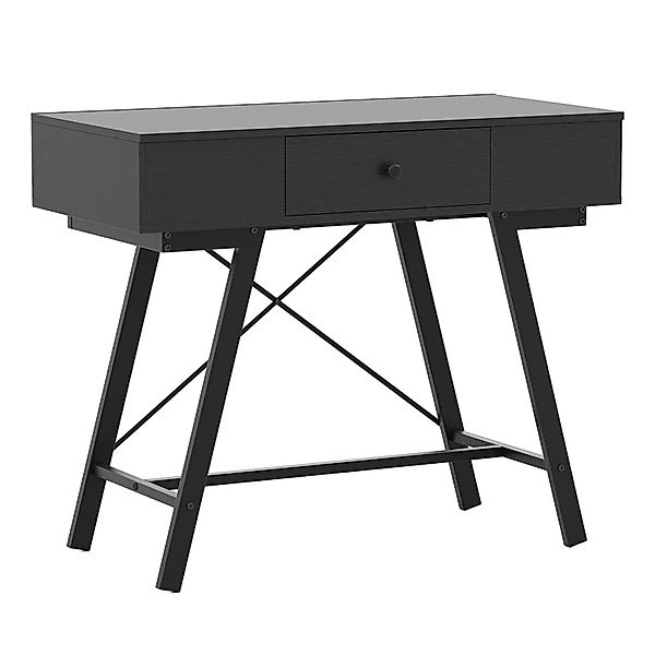 Costway Schminktisch Rustikal mit Ladestation 6 Fächern Schwarz günstig online kaufen