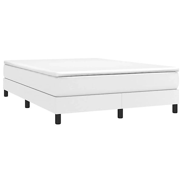 vidaXL Boxspringbett mit Matratze Weiß 140x200 cm Kunstleder 3144262 günstig online kaufen