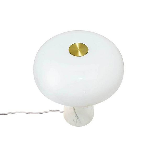 Tischleuchte Glossy, weiß, Höhe 24 cm, Marmor/Glas günstig online kaufen