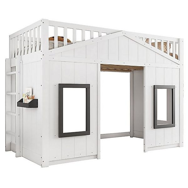 MC Star Etagenbett mit Treppe, mit Fallschutz und Gitter, Kinderbett mit Fe günstig online kaufen