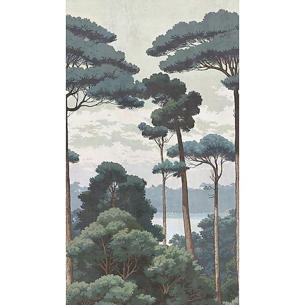 A.S. Creation Fototapete Wald Natur 1,59 m x 2,8 m Blau-Grau FSC® günstig online kaufen