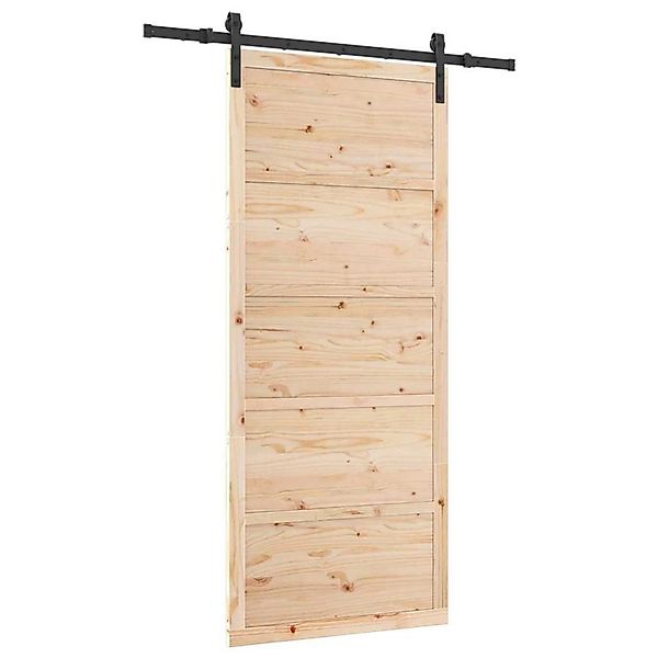 vidaXL Schiebetür Braun 80 x 208 cm Massivholz Kiefer 3381185 günstig online kaufen