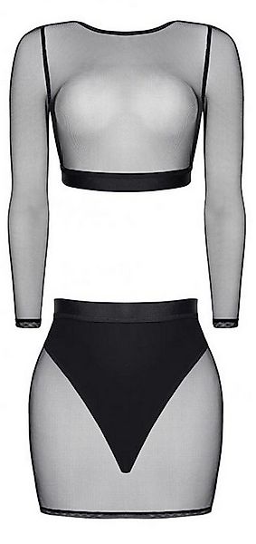 Demoniq Top & Shorts Schwarzes Reizwäsche Set aus Top und Rock transparent günstig online kaufen