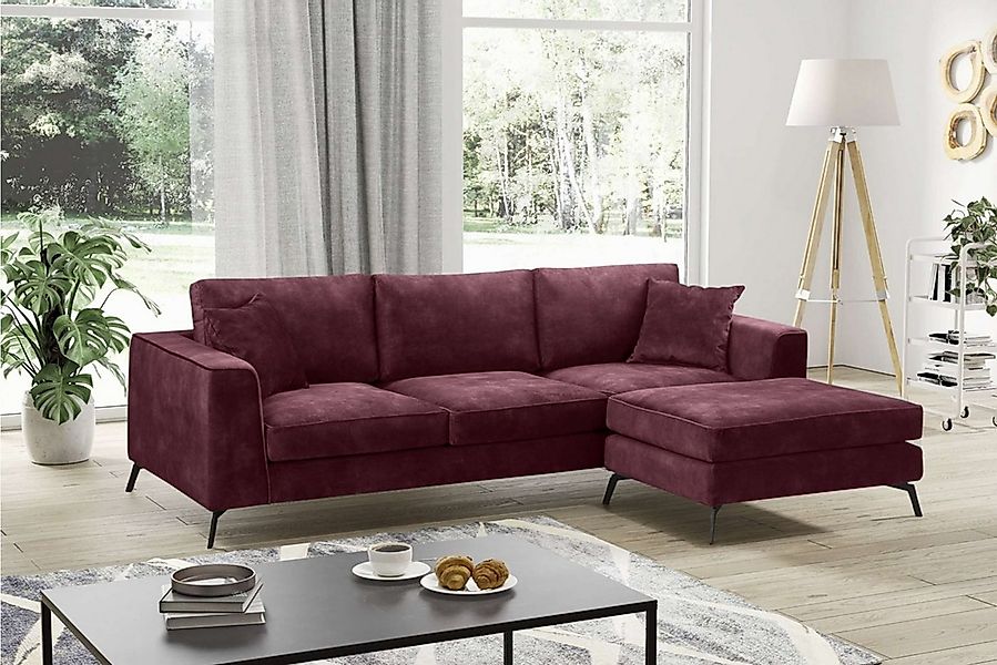KONSIMO® Ecksofa NORIS Ecksofa links/rechts, zeitloses Design, hohe Beine, günstig online kaufen