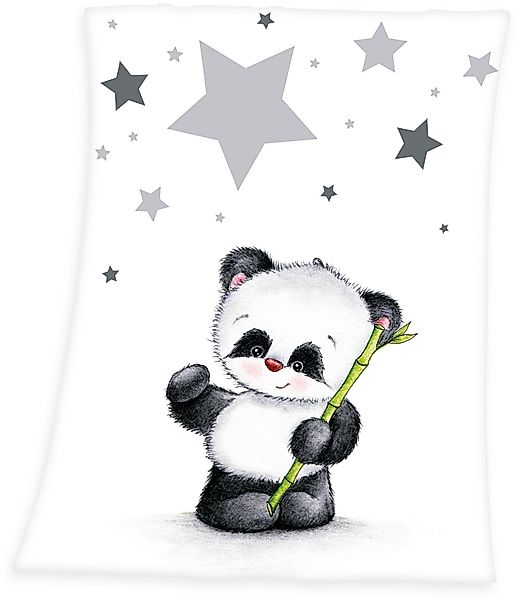 Babydecke Panda Microfaserflausch-Decke 75/100 cm Kuscheldecke, günstig online kaufen