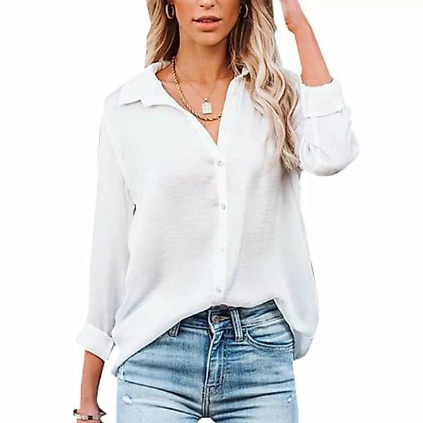 KIKI Blusentop Damen Bluse V-Ausschnitt Hemden Elegant Casual Arbeit Oberte günstig online kaufen