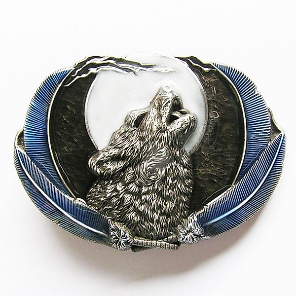 Westernlifestyle Gürtelschnalle Buckle Wolf bei Vollmond, günstig online kaufen