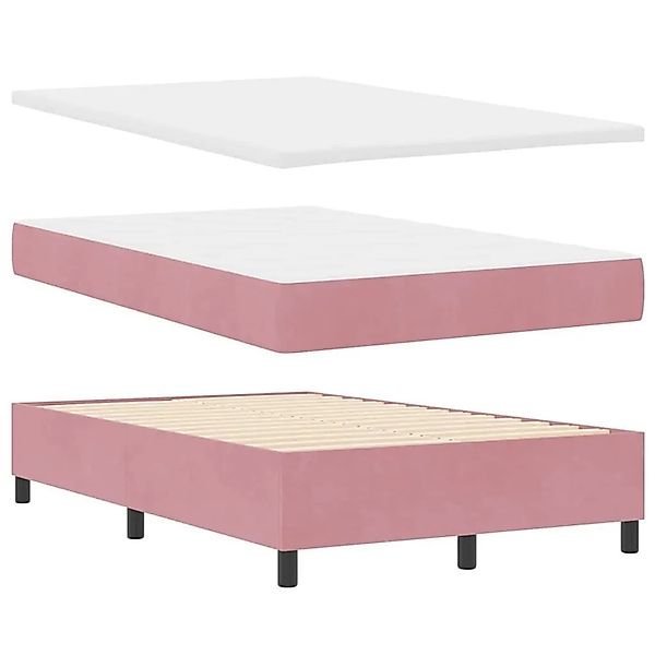 vidaXL Boxspringbett mit Matratze mit Kopfteil Rosa 120 x 190 cm Samt 33445 günstig online kaufen