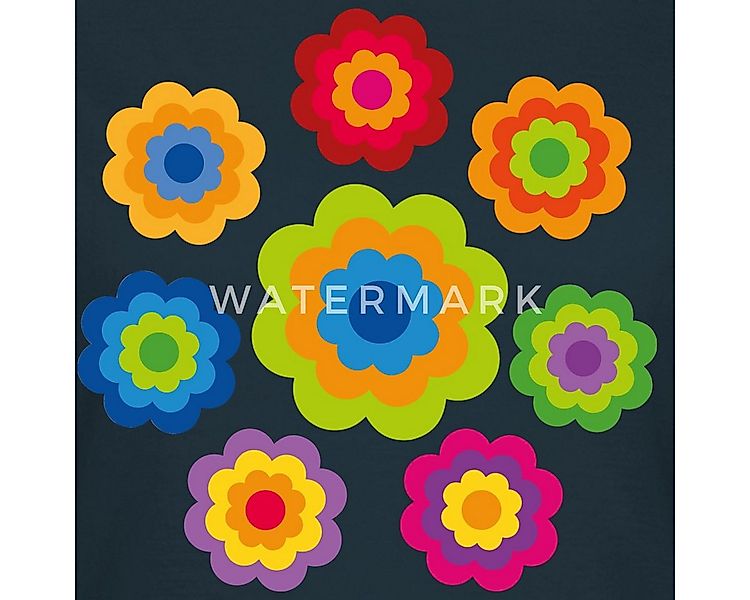 Spreadshirt T-Shirt 70er Jahre Hippie Flower Power Kostüm Blumen Fasching F günstig online kaufen