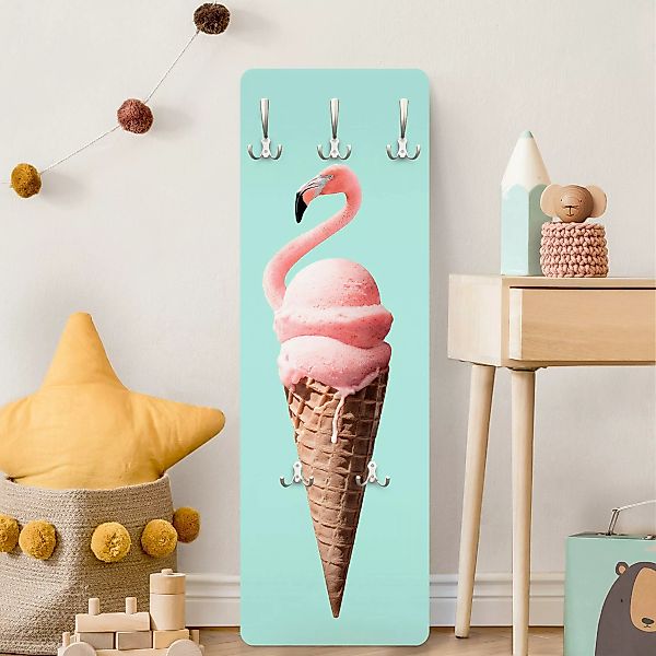 Wandgarderobe Holzpaneel Küche Eis mit Flamingo günstig online kaufen