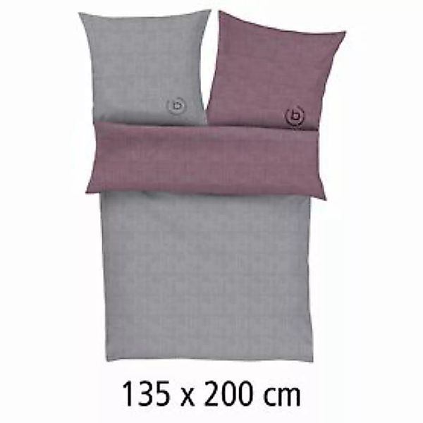 Mako-Satin-Bettwäsche 'Bicolor' grau/violett 135x200cm günstig online kaufen