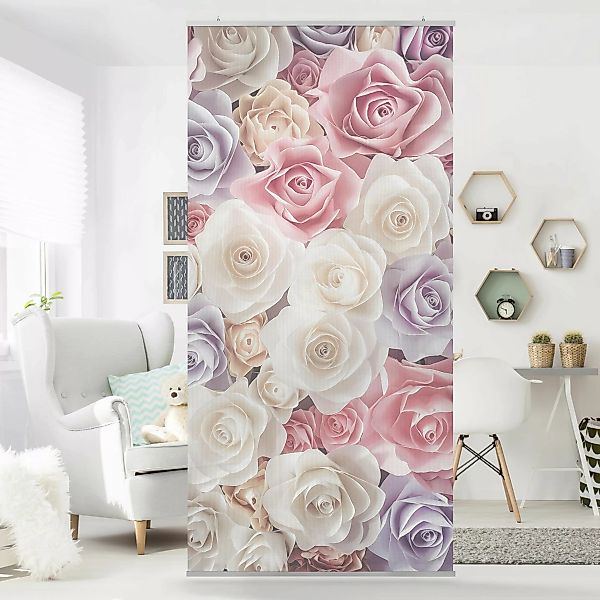 Raumteiler Pastell Paper Art Rosen günstig online kaufen