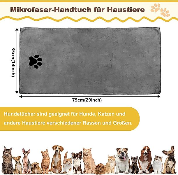Coonoor Hundehandtuch Schnelltrocknendes Mikrofasertuch für Haustiere, günstig online kaufen