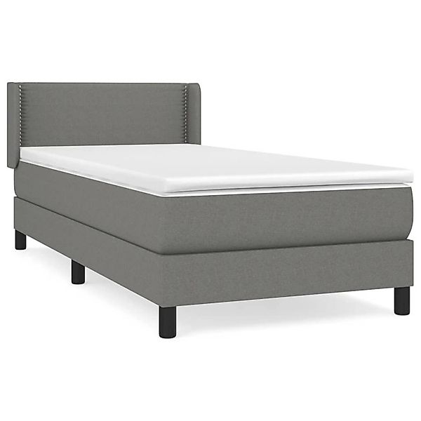 vidaXL Boxspringbett mit Matratze Dunkelgrau 90x200 cm Stoff 3129602 günstig online kaufen
