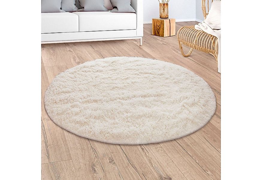 Paco Home Hochflor-Teppich Silky 591, rund, Höhe: 37 mm, Uni Farben, besond günstig online kaufen