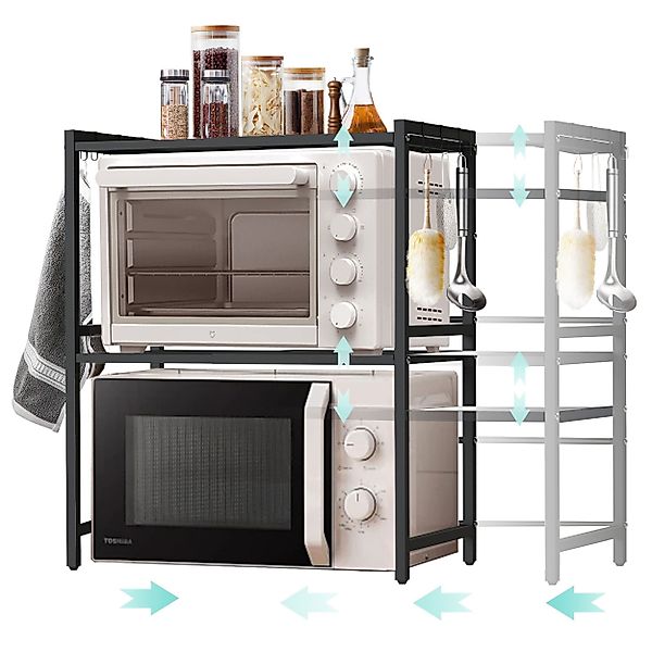 DanDiBo Küchenregal Verstellbares Mikrowellenregal 3 Stufig günstig online kaufen