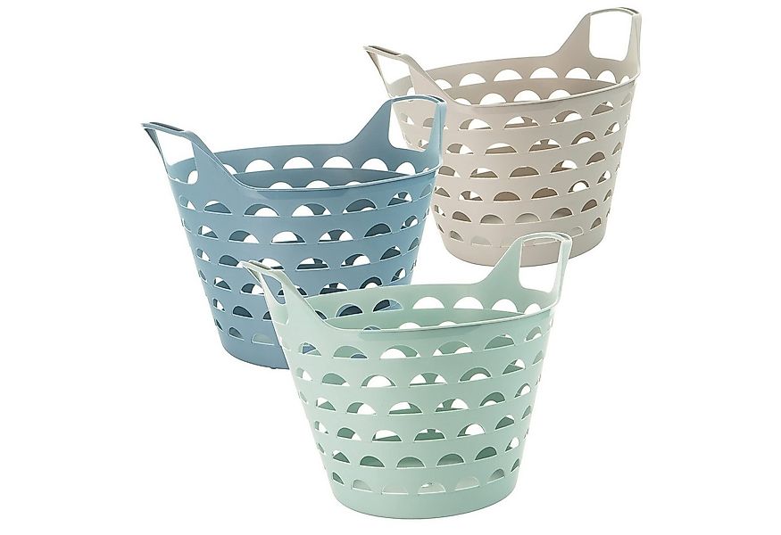 Centi Wäschewanne Flexibler Wäschekorb mit Griffen, belüftet (3er-Set), Was günstig online kaufen