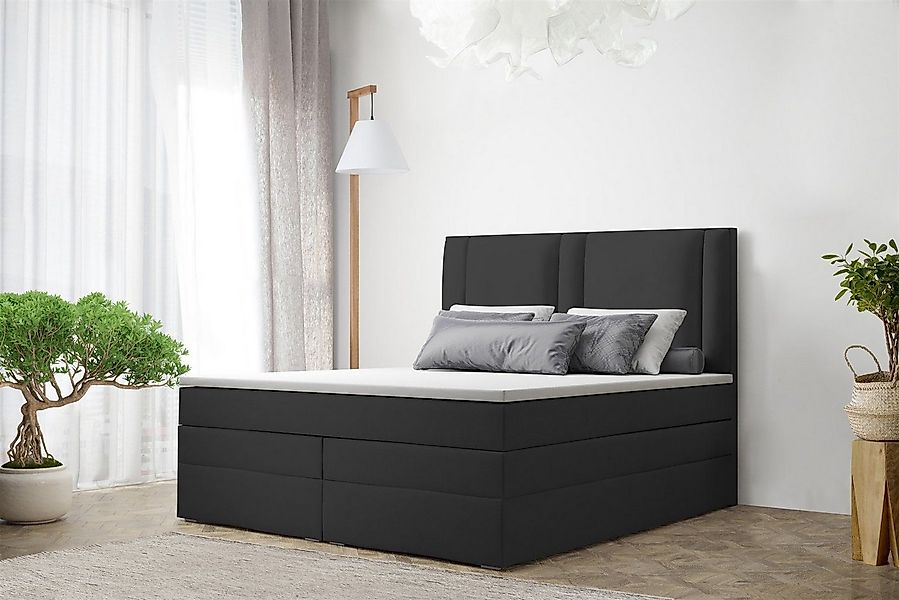 Fun Möbel Boxspringbett Schlafzimmerbett CANDELA DELUX Kunstleder Madryt (i günstig online kaufen