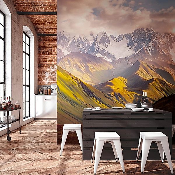 PROFHOME 382571-GU Fototapete Landschaft Grün Braun Beige Weiß 3,71 m x 2,8 günstig online kaufen