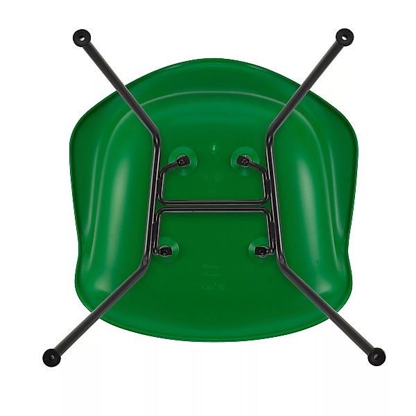Vitra - Eames Plastic Chair DAX Gestell schwarz - grün/Sitzschale Polypropy günstig online kaufen