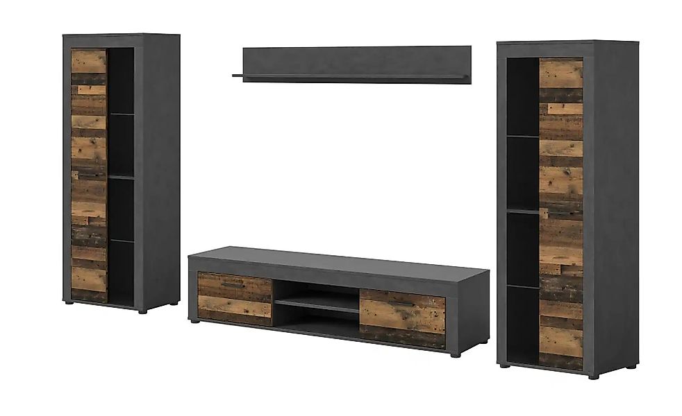 Wohnwand  Bardenas ¦ schwarz ¦ Maße (cm): B: 310 H: 159 Kommoden & Sideboar günstig online kaufen