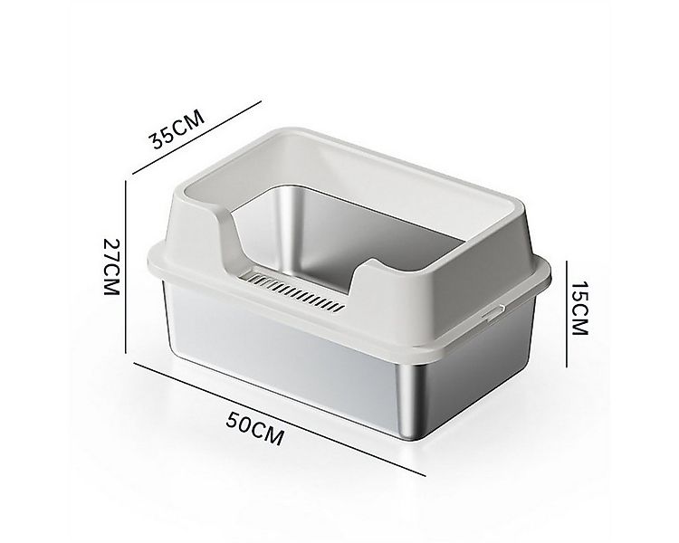 GarveeMore Katzentoilette Geschlossene Edelstahl Katze Müll Box mit Deckel günstig online kaufen