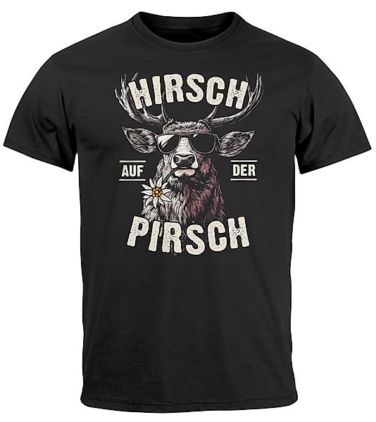MoonWorks Print-Shirt Herren T-Shirt Tracht Hirsch günstig online kaufen