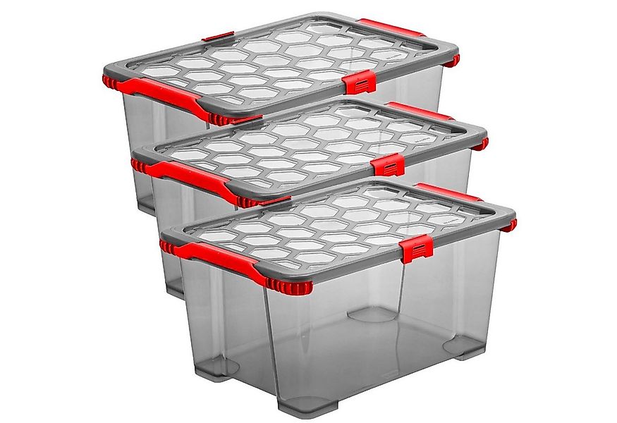 ROTHO Aufbewahrungsbox 3er-Set Evo Total Protection 44l stapelbare Box mit günstig online kaufen