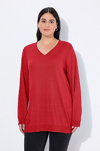 Ulla Popken Strickpullover Pullover V-Ausschnitt Langarm weicher Feinstrick günstig online kaufen