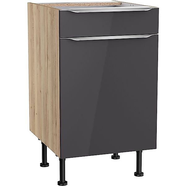 Optifit Küchen-Unterschrank Linus984 50 cm x 87 cm x 58,4 cm Anthrazit-Wild günstig online kaufen