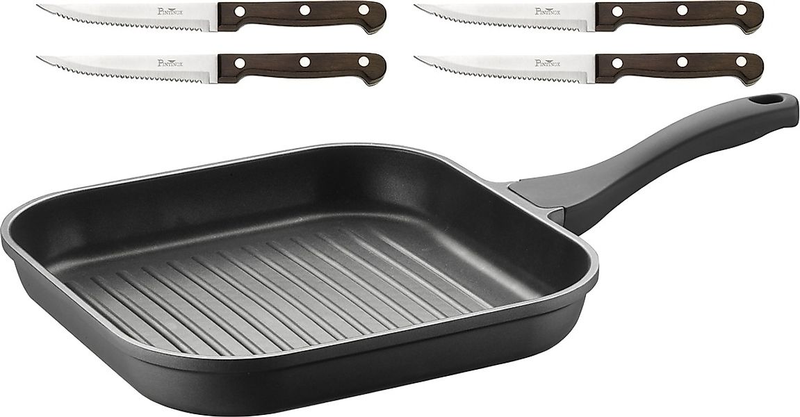 PINTINOX Grillpfanne "Pro" Aluminium Set, 5 Stk. tlg. 3-lagige Antihaftbesc günstig online kaufen