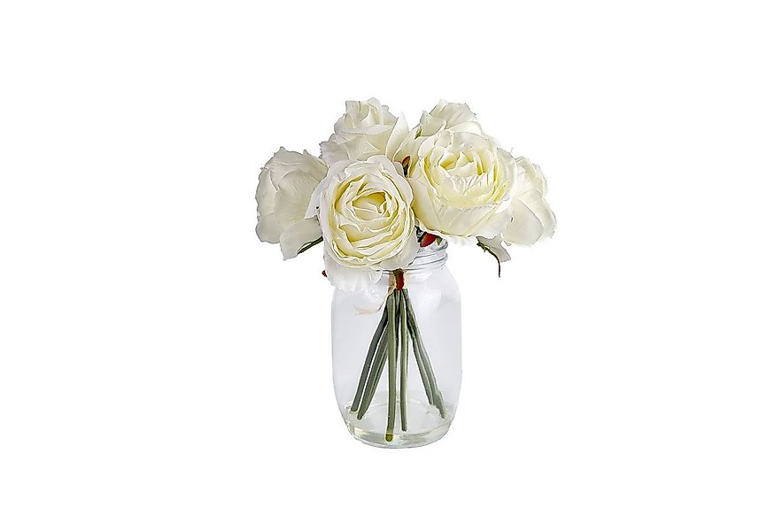 Kunstblume Rosenstrauß mit Vase Weiß, HTI-Living, Höhe 31 cm, Blumenstrauß günstig online kaufen