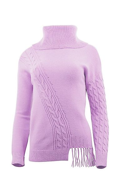Passioni Rollkragenpullover mit Zopfmusterdetails und Fransen günstig online kaufen