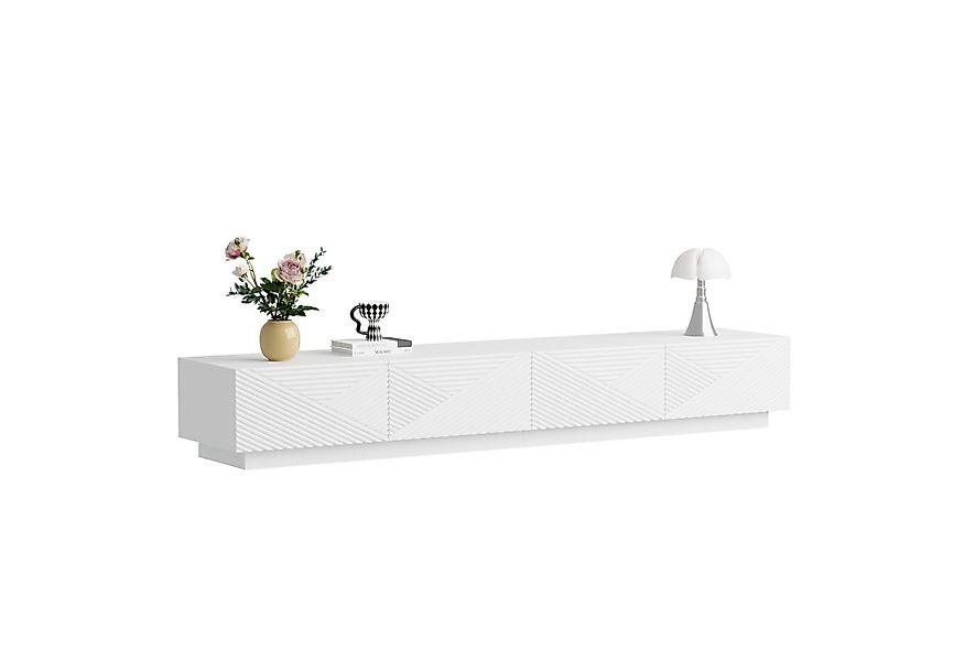 FUFU&GAGA TV-Schrank TV-Lowboard mit Klapptüren & Hydraulikstangen, Weiß,MD günstig online kaufen