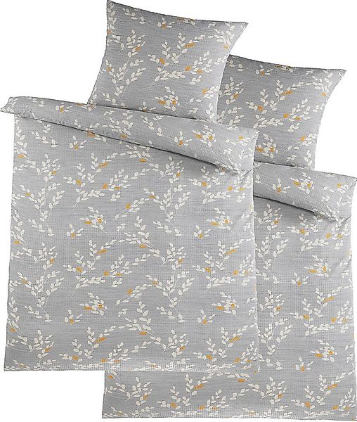 KH-Haushaltshandel Bettwäsche 4-tlg. Soft Seersucker Bettwäsche 2x (135x200 günstig online kaufen