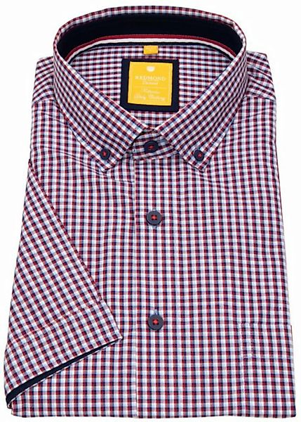 Redmond Kurzarmhemd leicht tailliert Button-Down-Kragen Kontrastknöpfe günstig online kaufen
