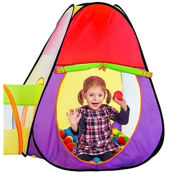 tectake Spielzelt Kinderzelt Pyramide mit Tunnel, 200 Bällen und Tasche mit günstig online kaufen