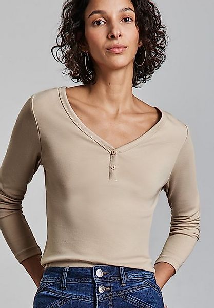 STREET ONE Langarmshirt mit Knopfdetail günstig online kaufen