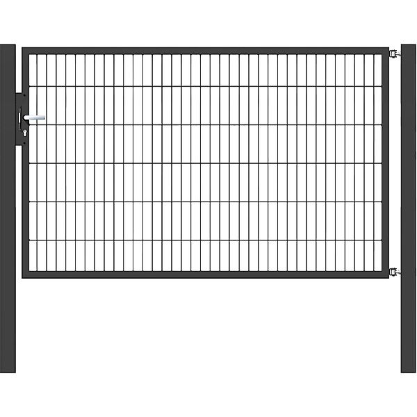 Metallzaun Einzeltor für Doppelstabmatte Anthrazit z. Einbeton. 120 cm x 20 günstig online kaufen